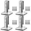 Glass Railing Spigot,4 Pack 2205 Stainless Steel 1450g Heavy Duty Square Pool Fence Glass Railing Spigots Clamp Railing Post for Home Garden Stairs Balustrade Railing Balcony