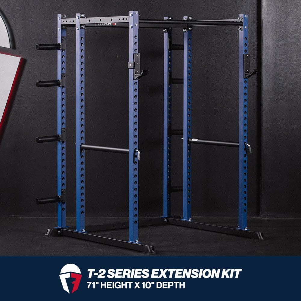 Titan Fitness T-2 Series Power Rack Extension Kit, 12-Gauge Steel Uprights, Bolt-Together Rack Expansion for Home Gym with Weight Plate Holders