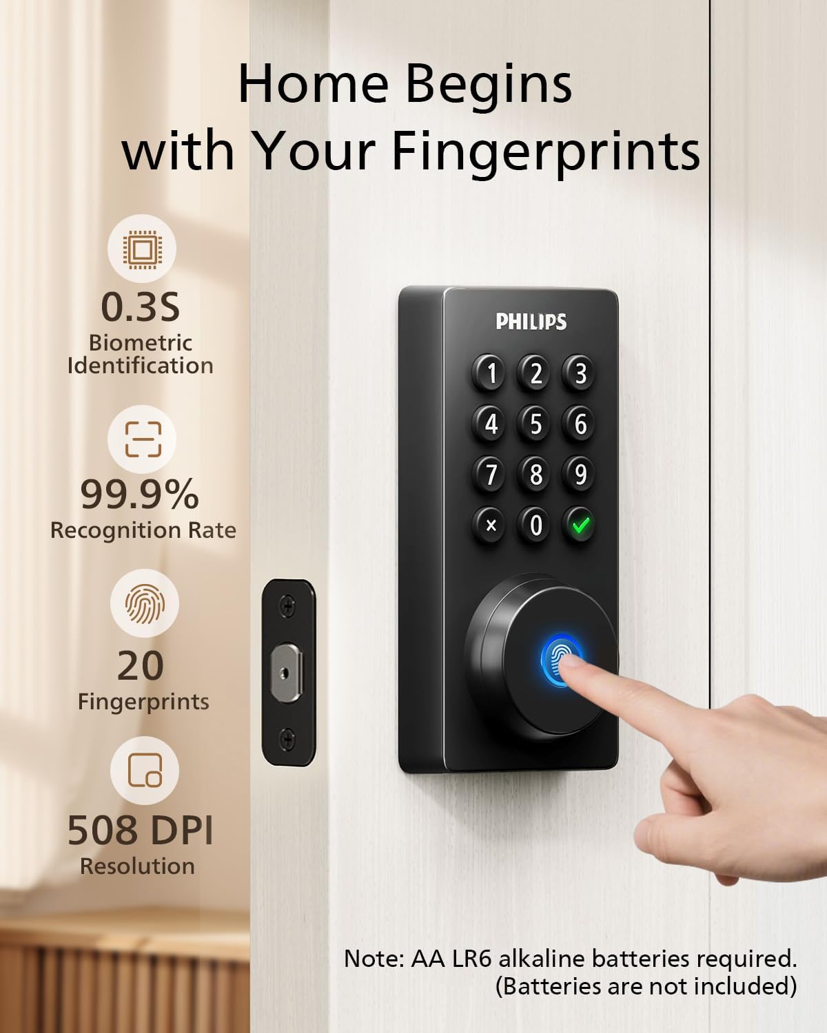 Philips Wi-Fi Door Lock Bundle with Security Video Doorbell Camera