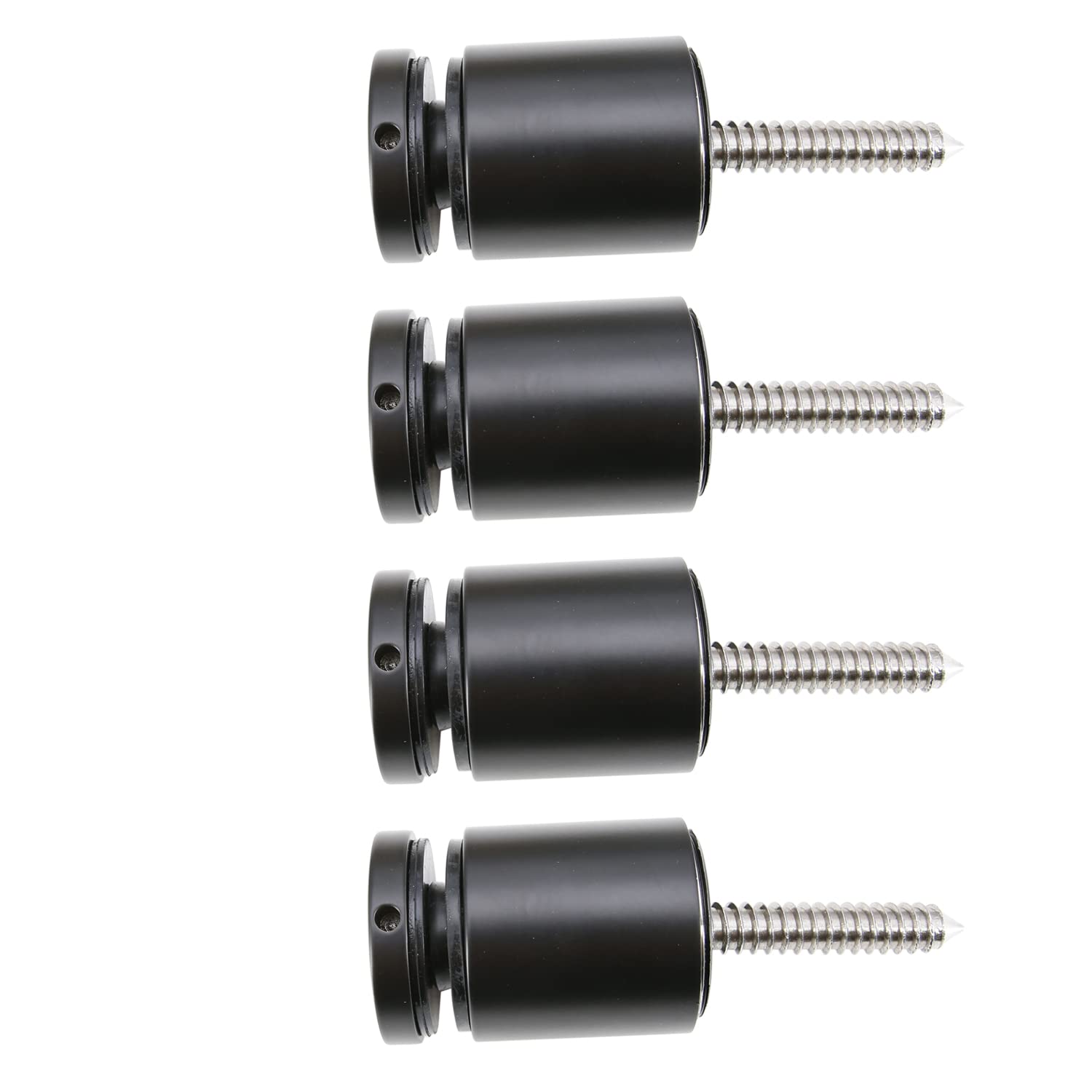 Stainless Steel 316 Grade 1-31/32 in (50mm) Diameter Adjustable Glass Standoff, 1-31/32 in Projection, Matt Black Finish, SO-50B, 4 Pieces