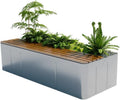 Bench with Planter Box, Outdoor Garden Planter Bench Galvanized Sheet Planter Box for Porch, Patio, Garden and Backyard Garden Bench
