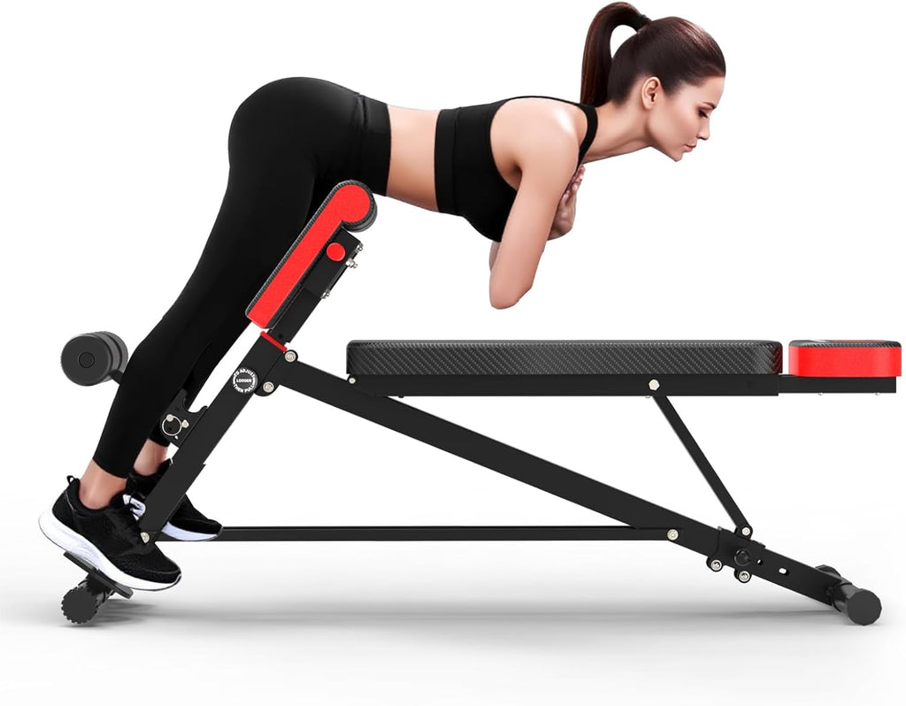 K KiNGKANG Adjustable Weight Bench,Multi-Functional Roman Chair for Full All-in-One Body Workout Hyper Back Extension and Sit up