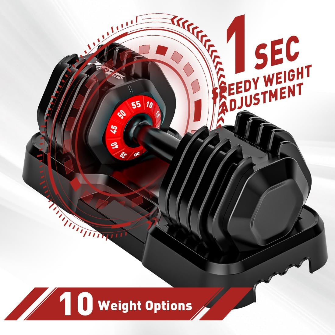 25/55lb Pair Adjustable Dumbbell Set, Adjustable Dumbbells Set of 2, 5 in 1/10 in 1 Free Weights Dumbbells Set with Anti-Slip Texture Handle, Weight Set For Home Gym Suit both Men and Women