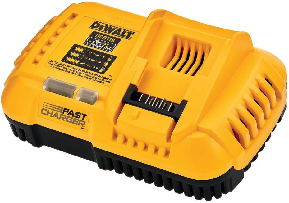 DEWALT (DCB206-2) 20V MAX Battery, Premium 6.0Ah Double Pack & FLEXVOLT 20V MAX* Charger, Rapid Charge (DCB118)