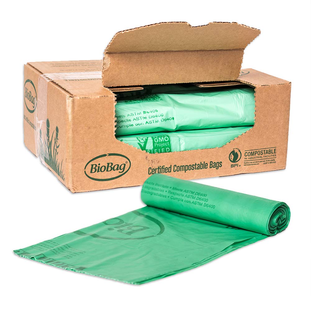 BioBag (USA) The Original Compostable Bag, 64 Gallon, 60 Count, 100% Certified & (USA) The Original Compostable Bag, 39 Gallon, 120 Count, 100% Certified Compostable Trash