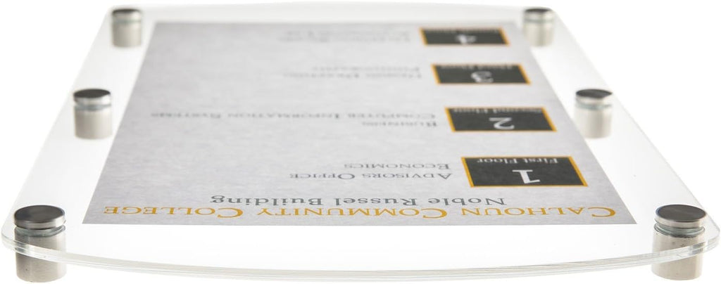 Source One Deluxe Clear Acrylic Standoff Sign Holders 1 Sign, 2 Sign & 3 Signs Available (2 Sign, 1 Pack)