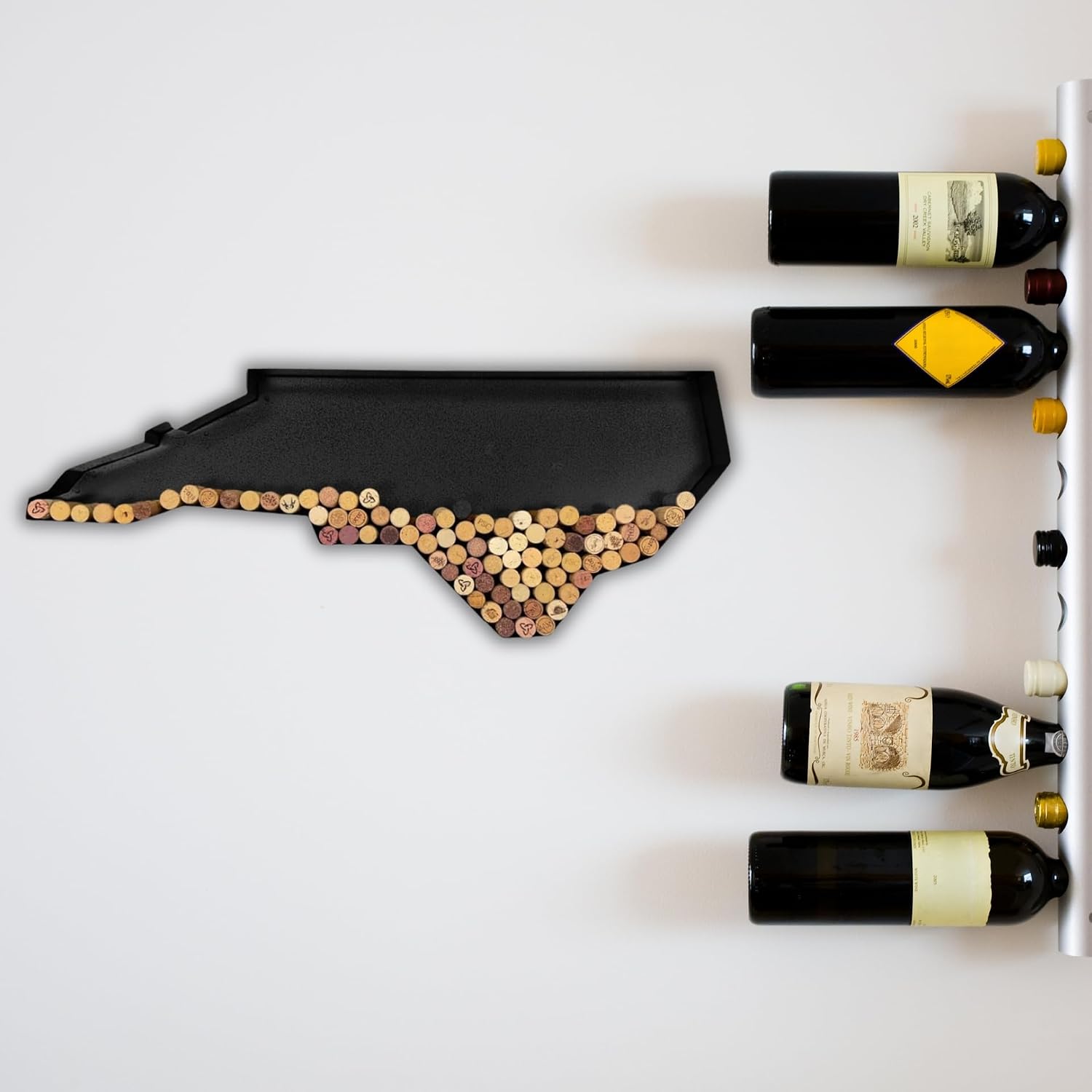 NEONSİGN North California State Map Wine Cork Holder Metal North California Decor Sign Wine Bar Pub Home Decoration (Black, 18 inch)