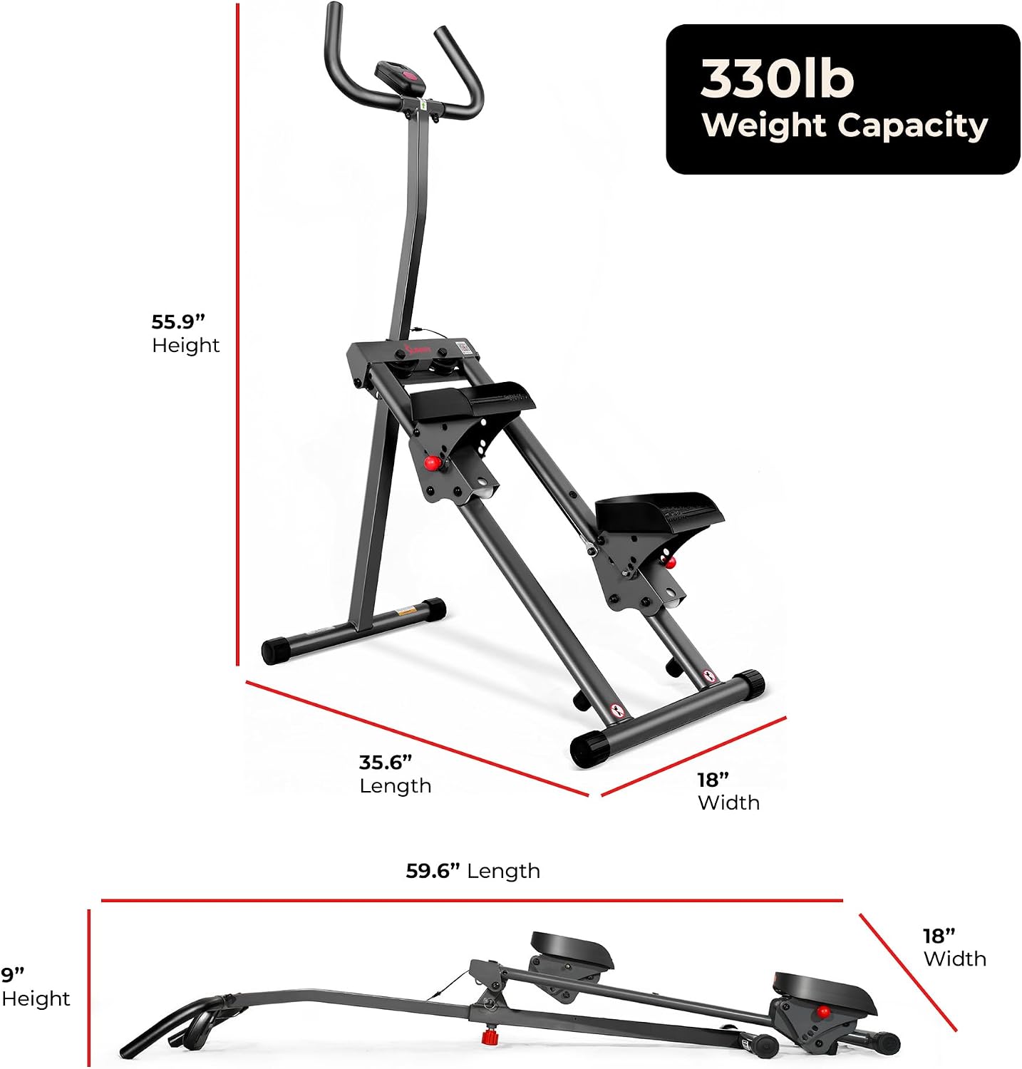 Sunny Health & Fitness Stair Stepper & Climber Exercise Equipment for Home Workout, Compact Cardio Training Machine