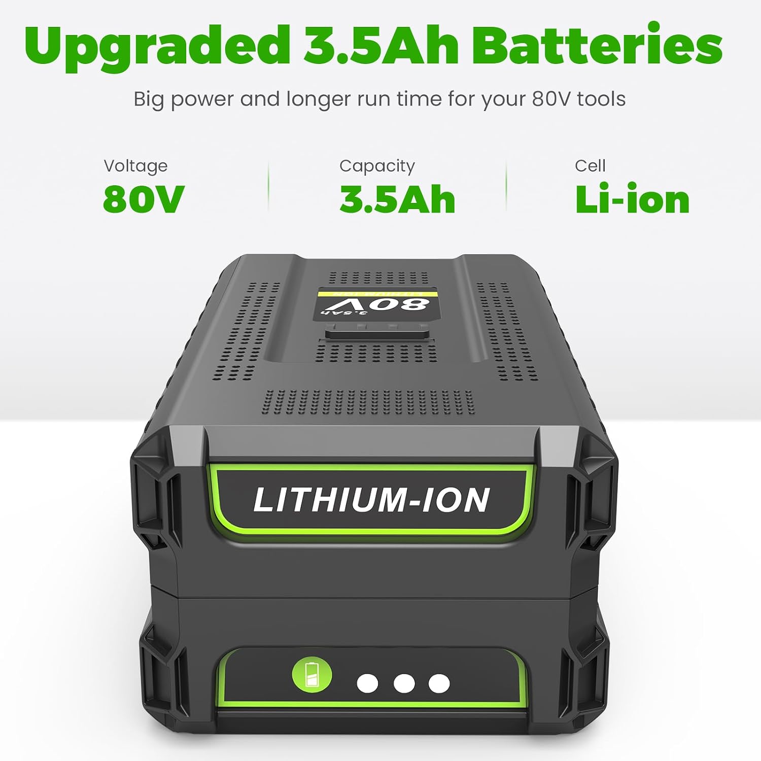 Futurebatt Pack 2 80V Battery for Greenworks Pro 3500mAh Compatible with Greenworks Pro 80 Volt Battery Replacement GBA80500 GBA80400 GBA80300 GBA80250 GBA80200 Max Cordless Power Tools