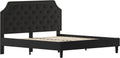 Flash Furniture Brighton King Size Tufted Upholstered Platform Bed in Black Fabric
