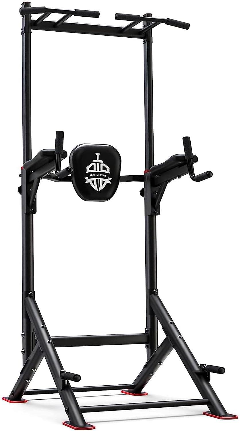 Sportsroyals Power Tower Pull Up Bar Station, 450LBS Stable Pull Up Dip Station for Home Gym Strength Training Equipment | FED Fitness
