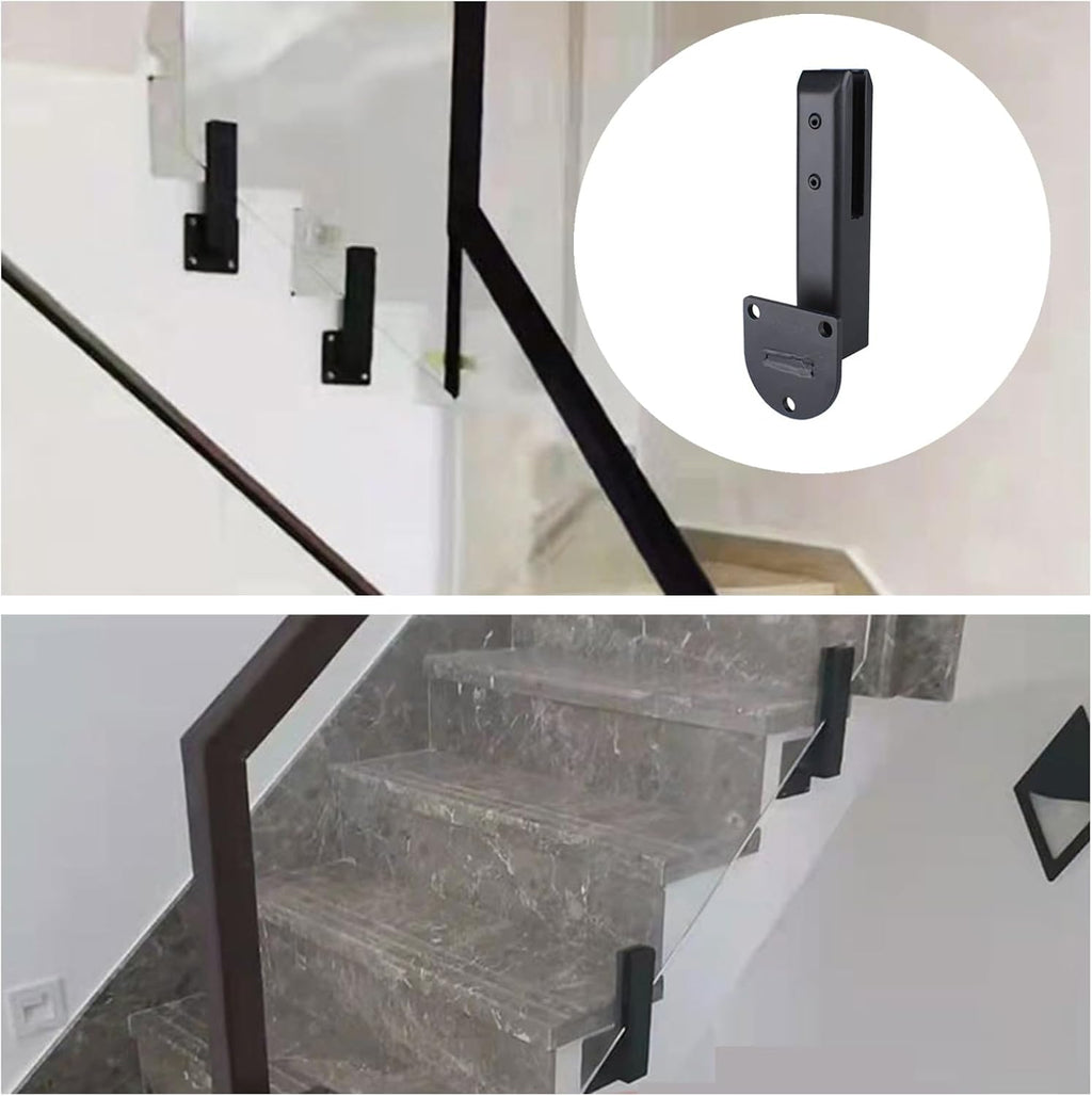 Generic 4pack Glass Clamp Glass Standoff, Heavy Duty Black Side Mount Stainless Steel Glass Clamp Pool Fence Balustrade Railing Post Clamps, For Glass Thickness 8mm-13mm