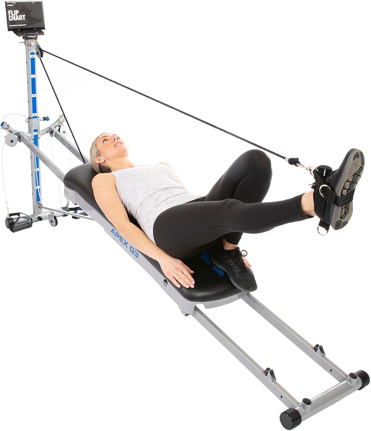 Total Gym Apex G3, Slim-Frame Incline Bodyweight Training Home Exercise Machine w/ 8 Levels of Resistance, Squat Stand, & Basic Accessory Set
