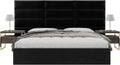 Vänt Upholstered Wall Mounted Velvet Headboard Panels - Fredrick Layout - 117' X 46'- Configuration of 12 Individual Panels - Recommended for King-Cal King - Velvet/Black