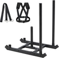 TEDEUM Weight Training Pull Sled, Fitness Strength Speed Training Sled, Steel Power Sled Workout Equipment for Athletic Exercise and Speed Improvement, Only Suitable for 2' Weight Plate