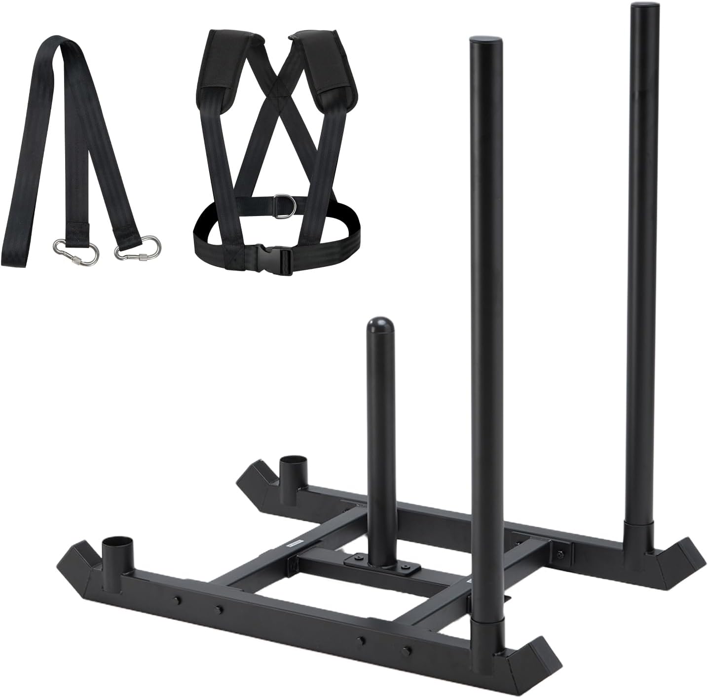 TEDEUM Weight Training Pull Sled, Fitness Strength Speed Training Sled, Steel Power Sled Workout Equipment for Athletic Exercise and Speed Improvement, Only Suitable for 2' Weight Plate