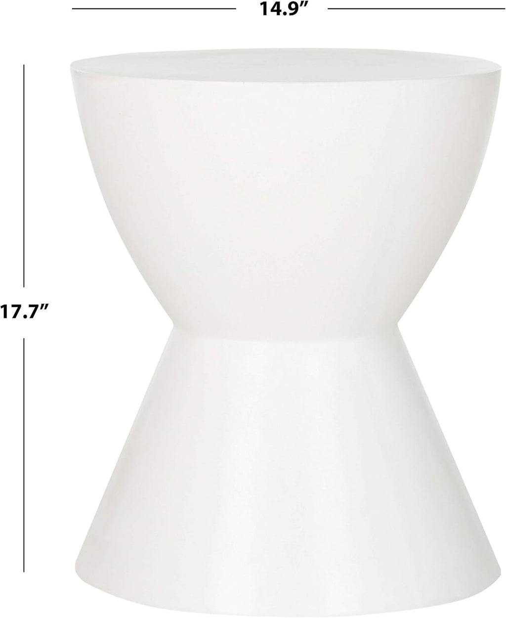 SAFAVIEH Outdoor - Athena Accent Stool - Ivory Concrete - Sculptural Drum Design - Ideal for Living Room, Patio, Deck, Sunroom, 14.9'W x 14.9'D x 17.7'H (VNN1011B)