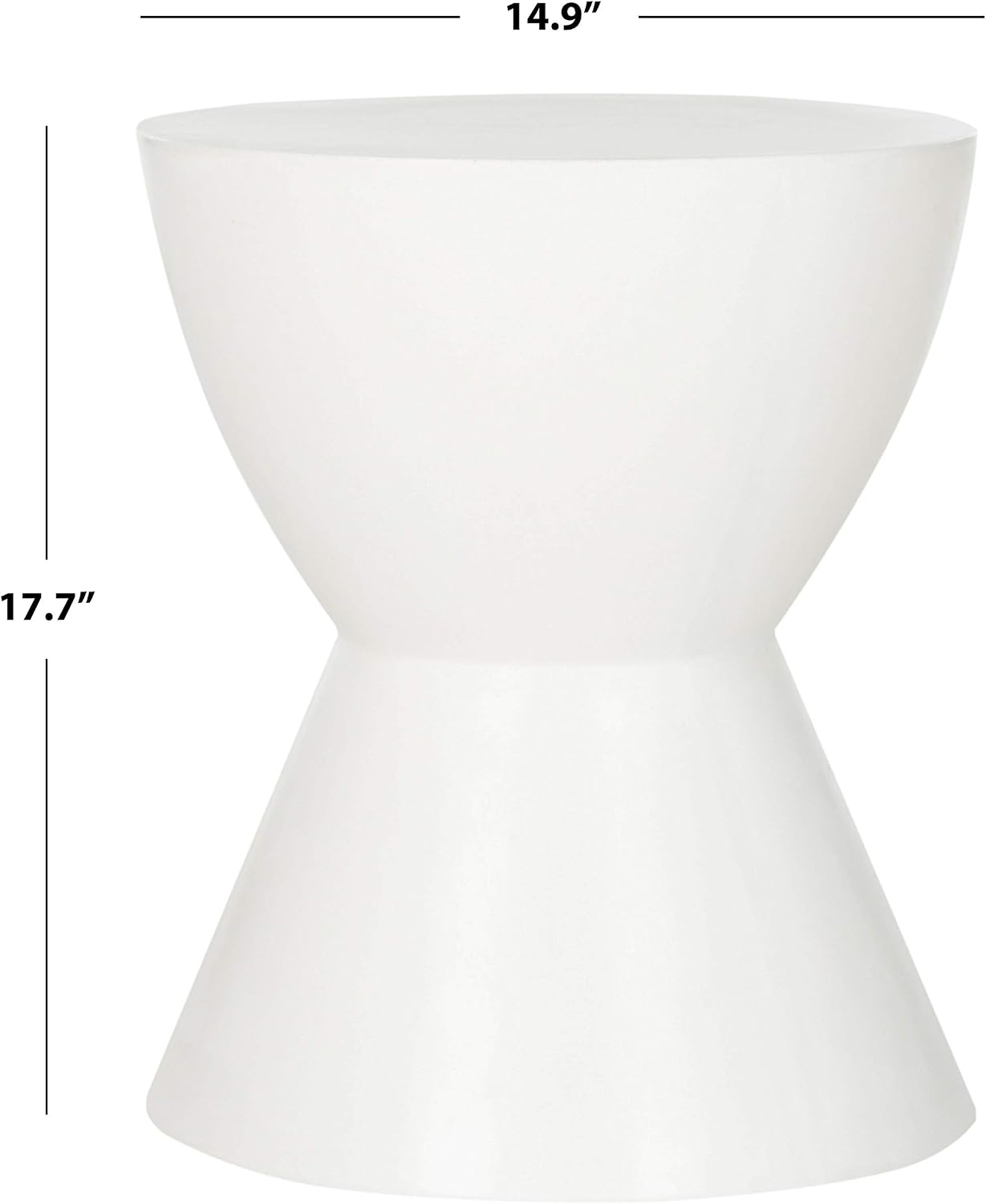 SAFAVIEH Outdoor - Athena Accent Stool - Ivory Concrete - Sculptural Drum Design - Ideal for Living Room, Patio, Deck, Sunroom, 14.9'W x 14.9'D x 17.7'H (VNN1011B)