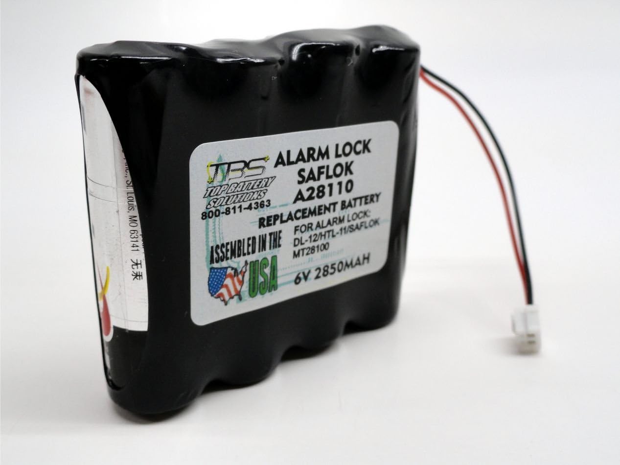 200PCS Replacement SAFLOK A28110 6V Hotel Door Lock Battery Fits 884952, A28110, A28100, DL-12/4, HTL-11/13, Intellis, MT