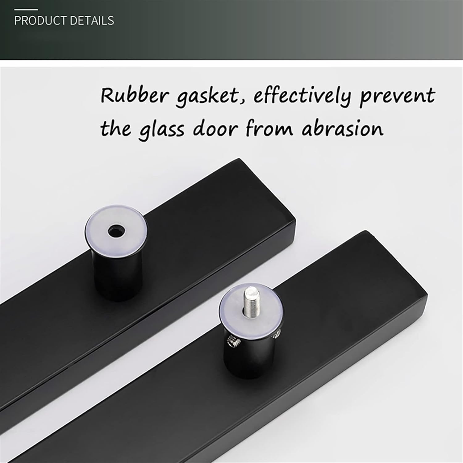 Gate Hardware Door Handle Solid Standoffs Commercial Stainless Steel Office Push-Pull Door Glass Door Wooden Door Sliding Door Handle Black Square Tube Handle (Size : 600×360mm)