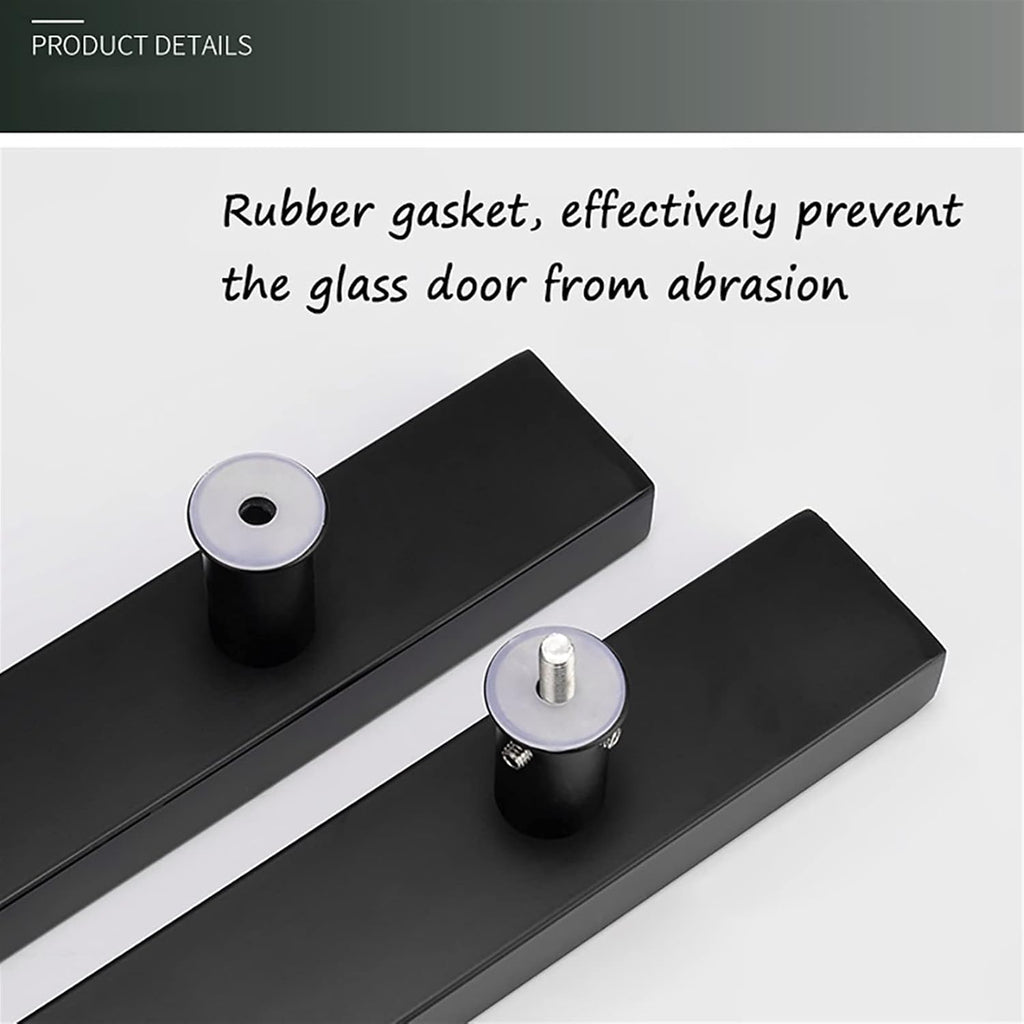 Gate Hardware Door Handle Solid Standoffs Commercial Stainless Steel Office Push-Pull Door Glass Door Wooden Door Sliding Door Handle Black Square Tube Handle (Size : 500×300mm)