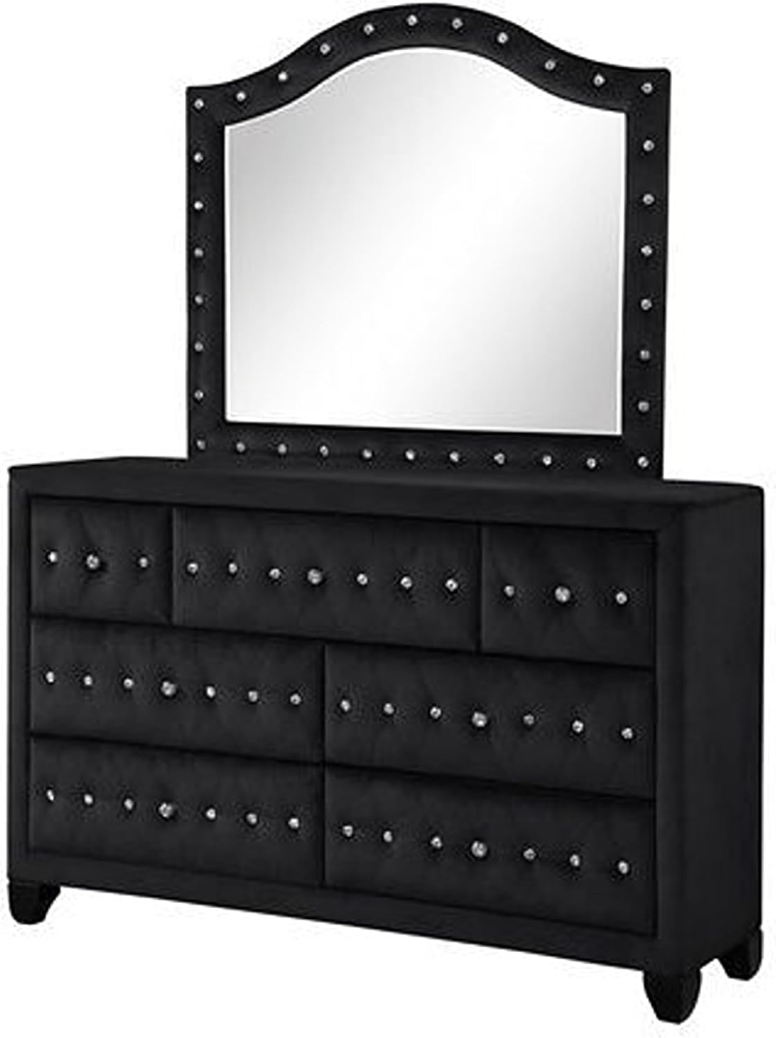 Tufted and Upholstered King 4PC Bedroom Set Made with Wood in Black