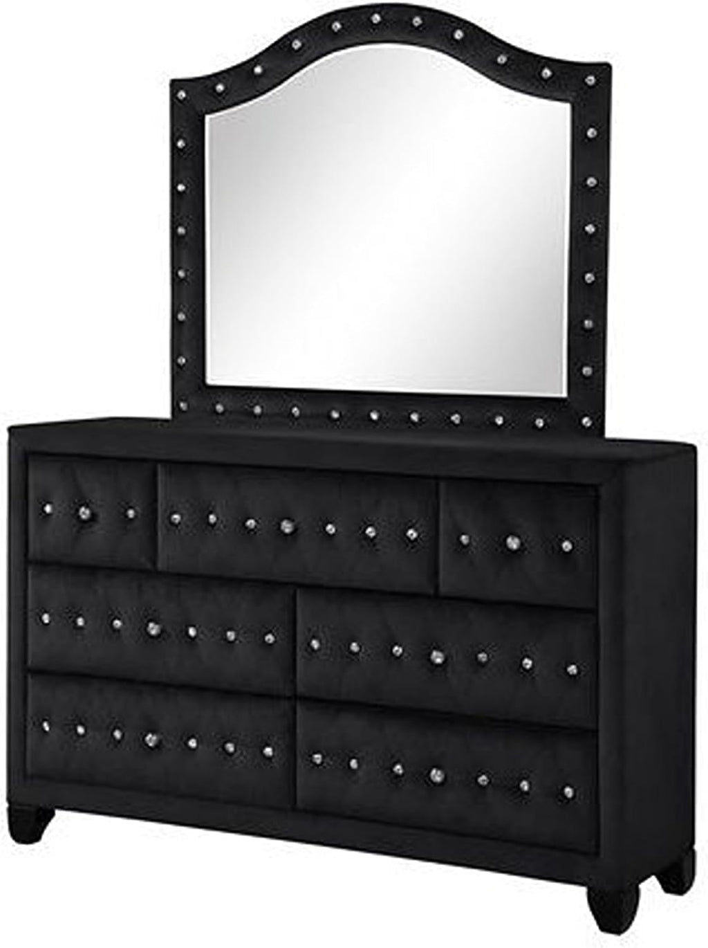 Tufted and Upholstered King 4PC Bedroom Set Made with Wood in Black