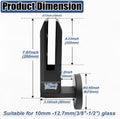304 Stainless Steel Standoff Glass Clamp, Side-Mounted Spigot for 10-12.7mm (3/8' to 1/2') Thick Glass for Balcony, Garden Deck & Pool Fence Installation,Black,4 Pack