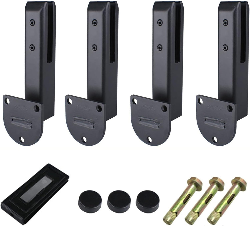 Generic 4pack Glass Clamp Glass Standoff, Heavy Duty Black Side Mount Stainless Steel Glass Clamp Pool Fence Balustrade Railing Post Clamps, For Glass Thickness 8mm-13mm