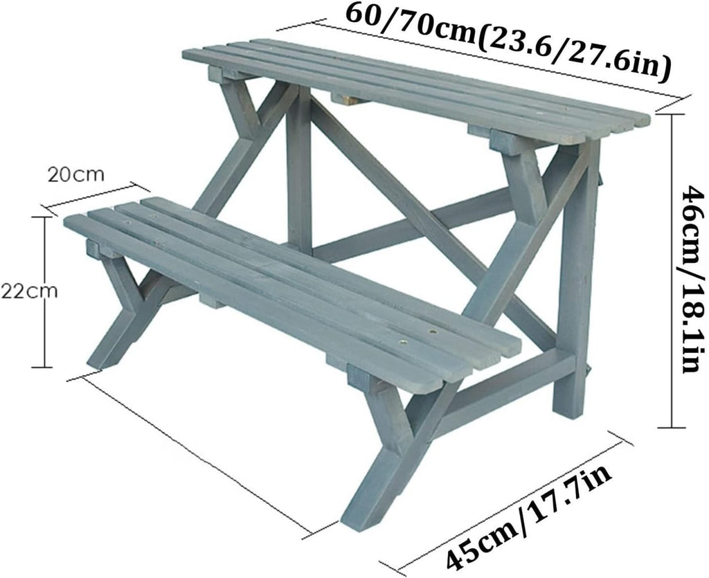 RUVOO Plant Stand Plant Holder Flower Stand Plant Flower Stand Outdoor Garden Potting Bench Work Station Two Layers Workbench Planting Plant Shelf Plant Rack(70x45x46cm)