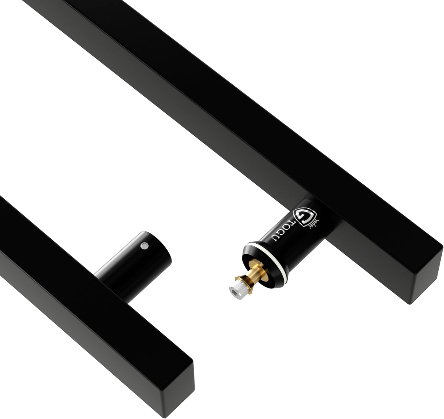 TOGU TG-6019 60 inches Solid Standoffs Heavy-Duty Commercial Grade-304 Stainless Steel Push Pull Door Handle/Barn Door Pull Handle/Glass Pulls, Matte Black Finish