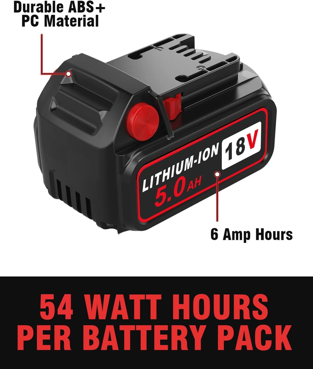 18v Battery Replacement for Milwaukee M18 Battery,6.0Ah High-Capacity Batteries Compaitble with Milwaukee Tools and Charger,2024 Version/New Patented (6Pack)