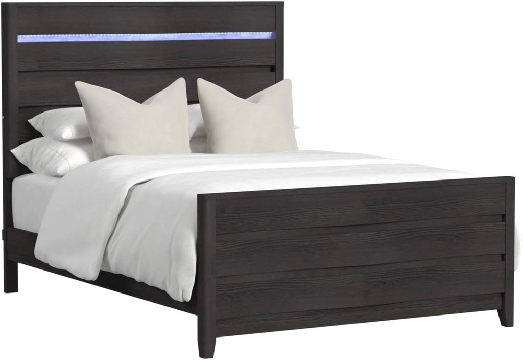 Picket House Chett Full 5PC Bedroom Set with LED in Black