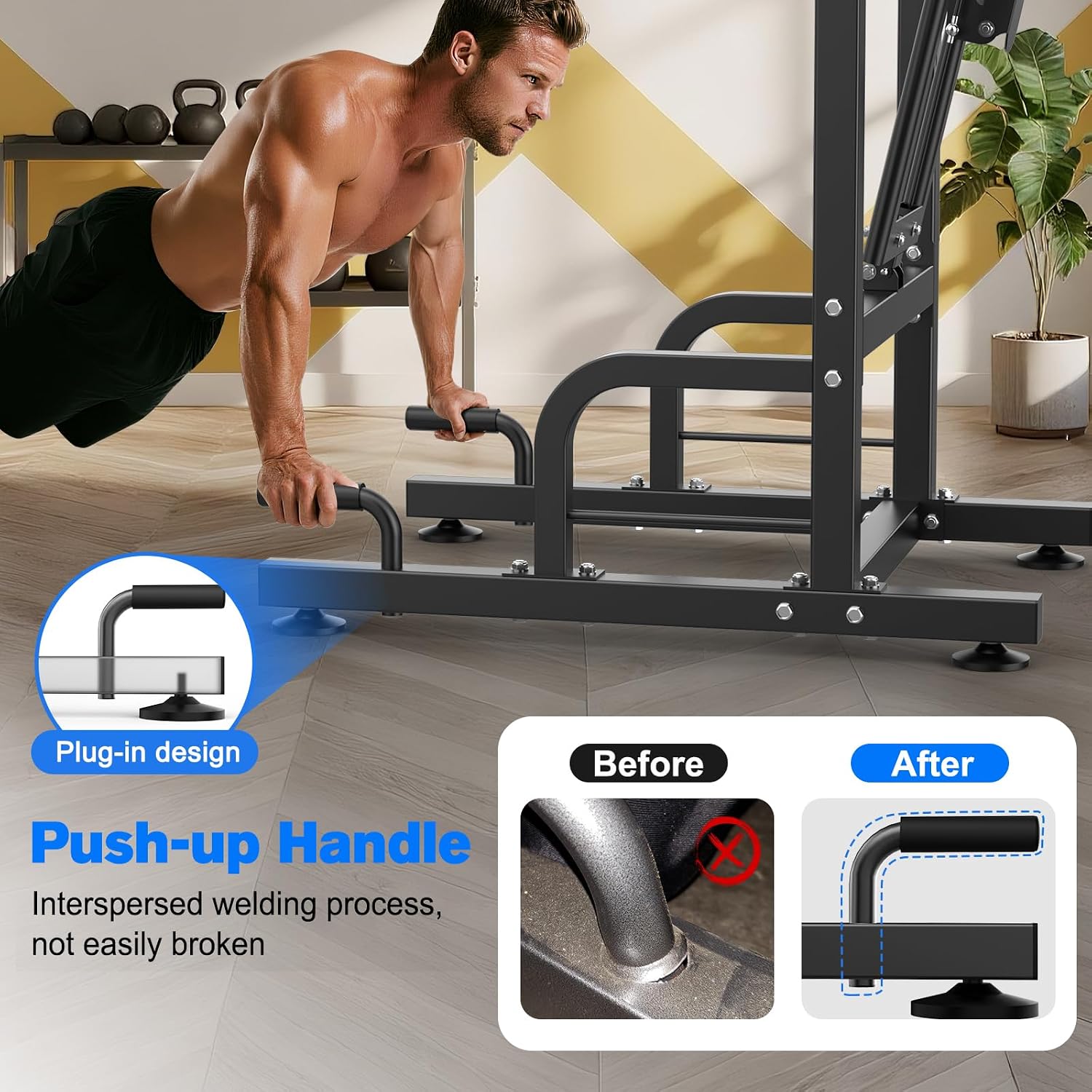 RELIFE REBUILD YOUR LIFE Power Tower Pull Up Bar Station Workout Dip Station for Home Gym Strength Training Fitness Equipment