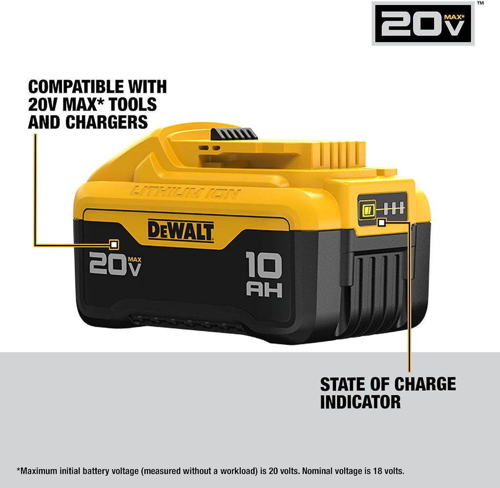 DEWALT 20V MAX 10 Ah Lithium Ion Battery 2-Pack (DCB210-2)