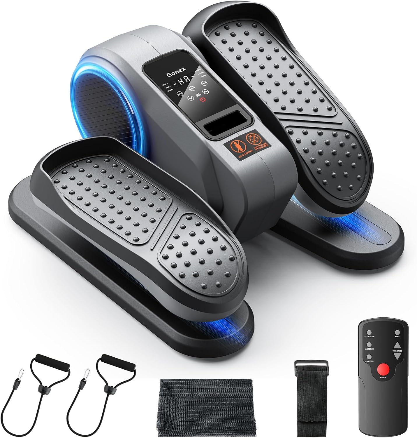 Gonex Under Desk Elliptical Machine Electric Seated Pedal Leg Exerciser Quiet Portable Fitness Exercise Equipment While Sitting with Remote for Seniors, 16 Adjustable Speeds Fully Assembled