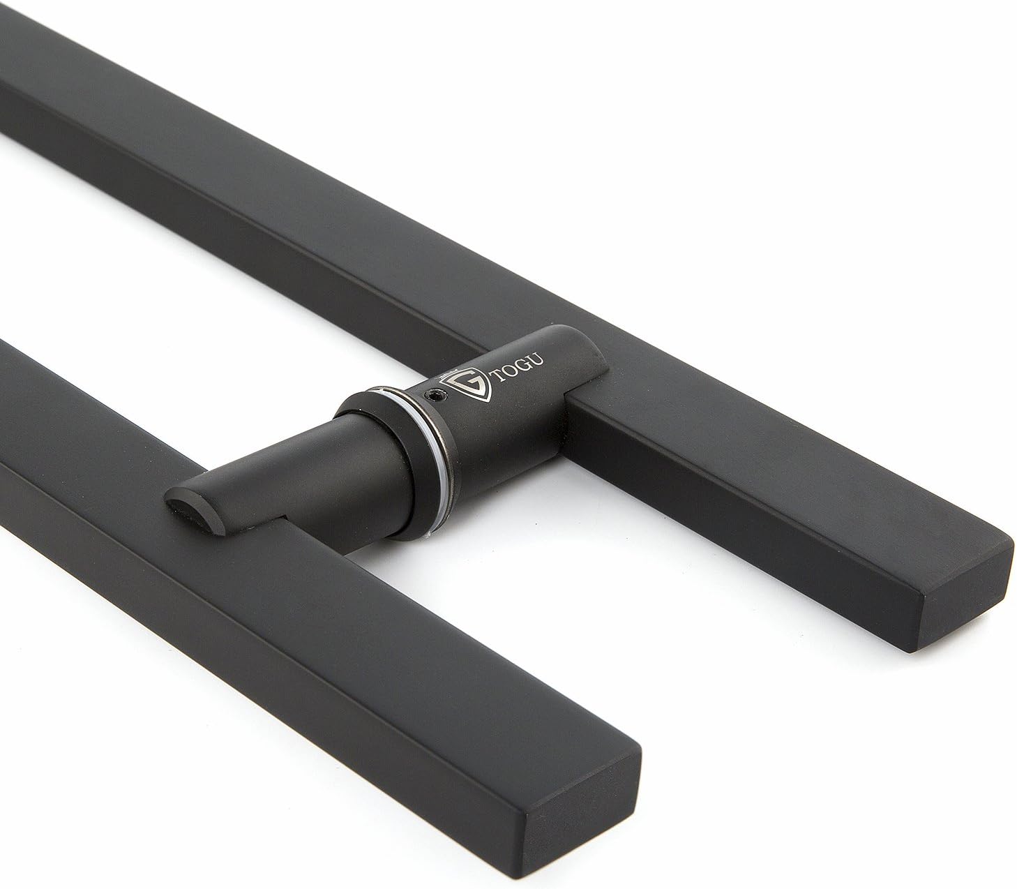 TOGU TG-6017 71 inches Solid Standoffs Heavy-Duty Commercial Grade-304 Stainless Steel Push Pull Door Handle/Barn Door Pull Handle/Glass Pulls, Matte Black Finish