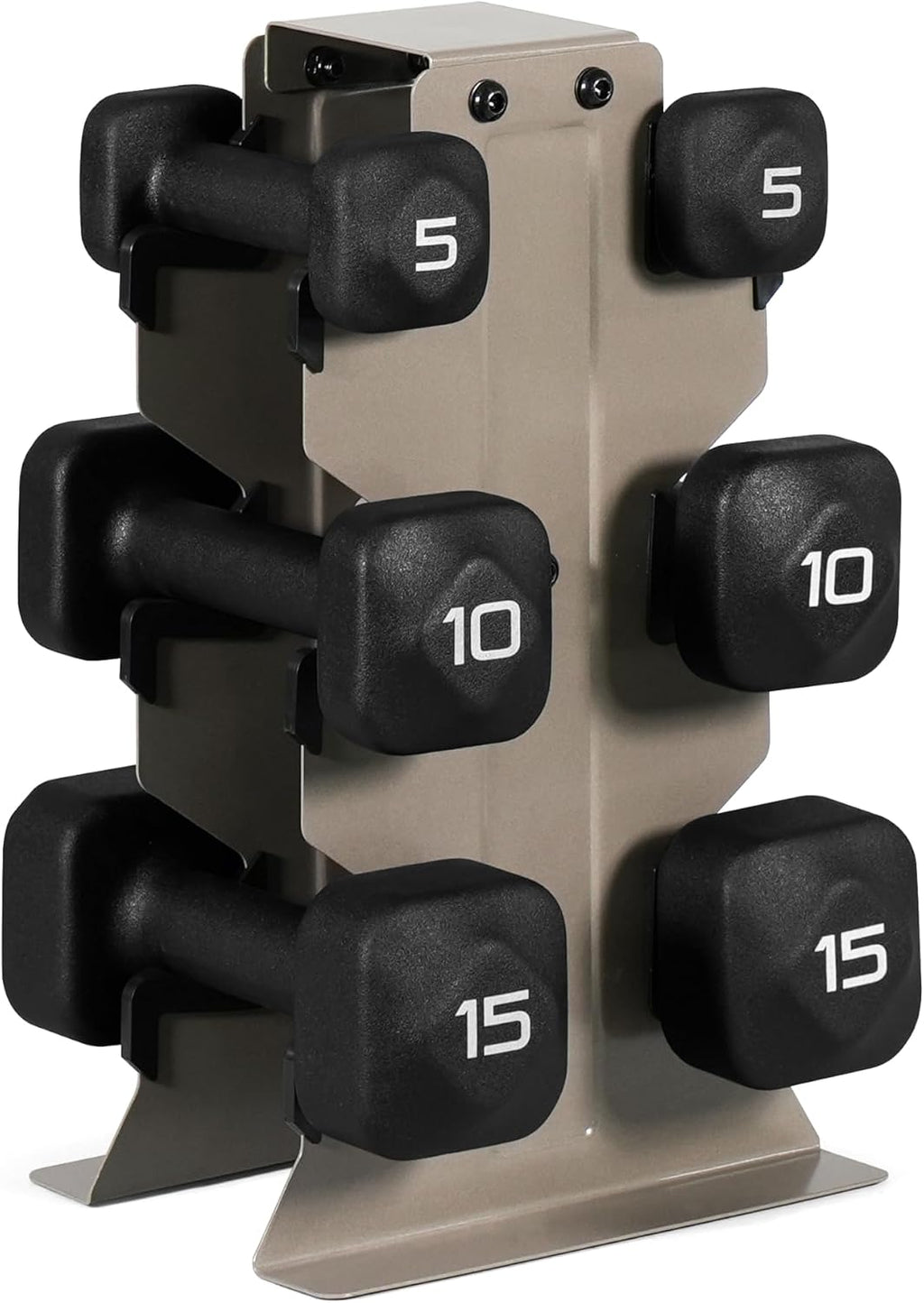 Tone Fitness Neoprene Dumbbell Set with Storage Rack – Non-Slip, Anti-Roll Hand Weights for Home Gym Workouts | 20 lb, 32 lb, 50 lb, 60 lb & 100 lb Options