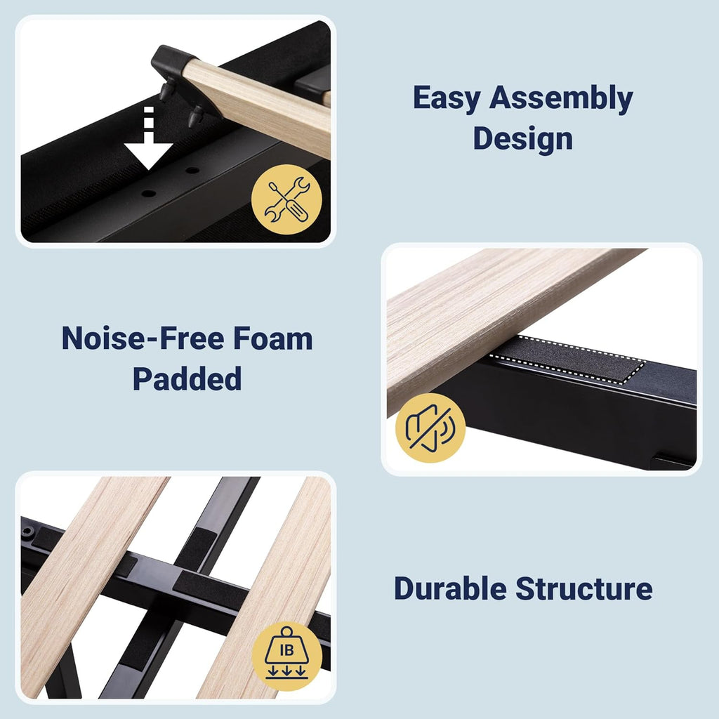 Allewie King Size Velvet Lift Up Storage Bed Frame, Vertical Channel Tufted Headboard, Hydrualic Underneath Storage, Upholstered Platform Bed, Wooden Slats Support, No Box Spring Needed, Black