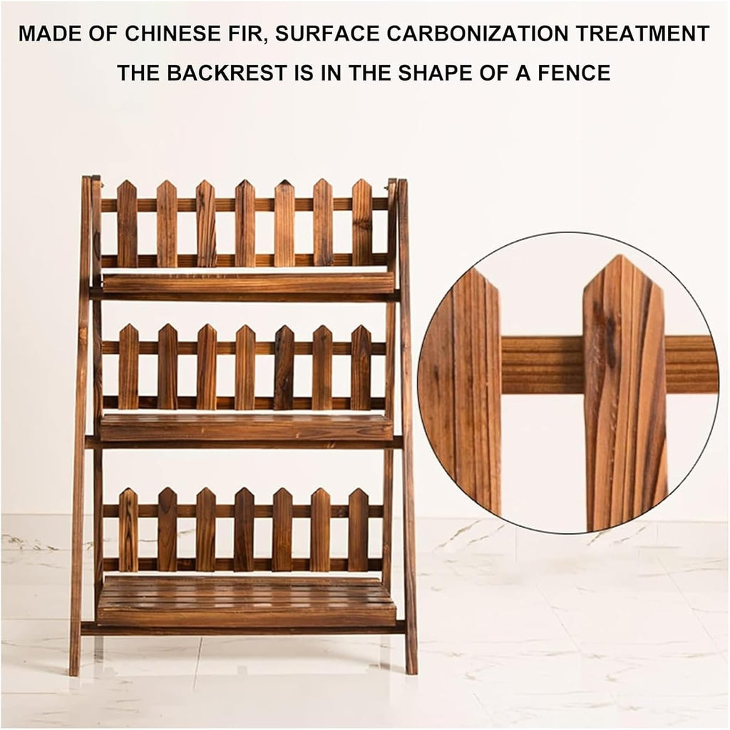 Potting Bench Table,Garden Potting Table, Plant Stand Stepped Type Plant Holders Outdoor Garden Plant Display Rack Flower Pot Stand for Balcony Window Garden Living Room Patio ( Color : Brown , Size :