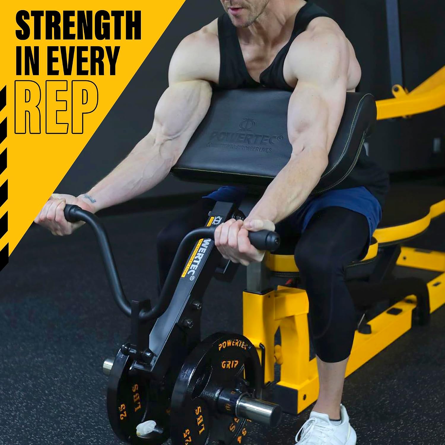 Powertec Fitness Workbench Curl Weight Machine Attachments, 200 lbs. Capacity - Effective Bicep Exercise Equipment for All Powertec Workbenches - Premium Home Gym Accessories