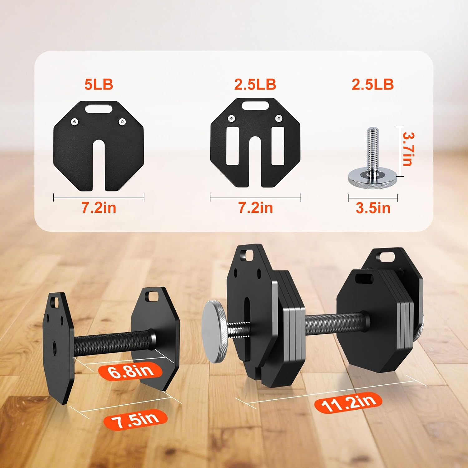 Adjustable Dumbbell Sets, Each 50/80/90/110/120LB Pairs Durable Steel Build, Free Weights Dumbbells Set of 2 with Anti-slip Handle, For Full Body Home Gym Workout Home Strength Training Equipment 50/80/90/110/120LBSX2