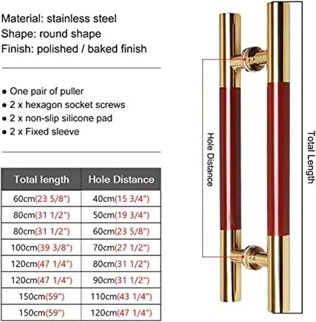Barn Door HandlenStainless Steel Sliding and Pocket Door Pull, Cabinet and Closet Metal Handle, Drawer Handle for Furniture and Screen Door Hardware(80Cm(31 1/2In)*50Cm)