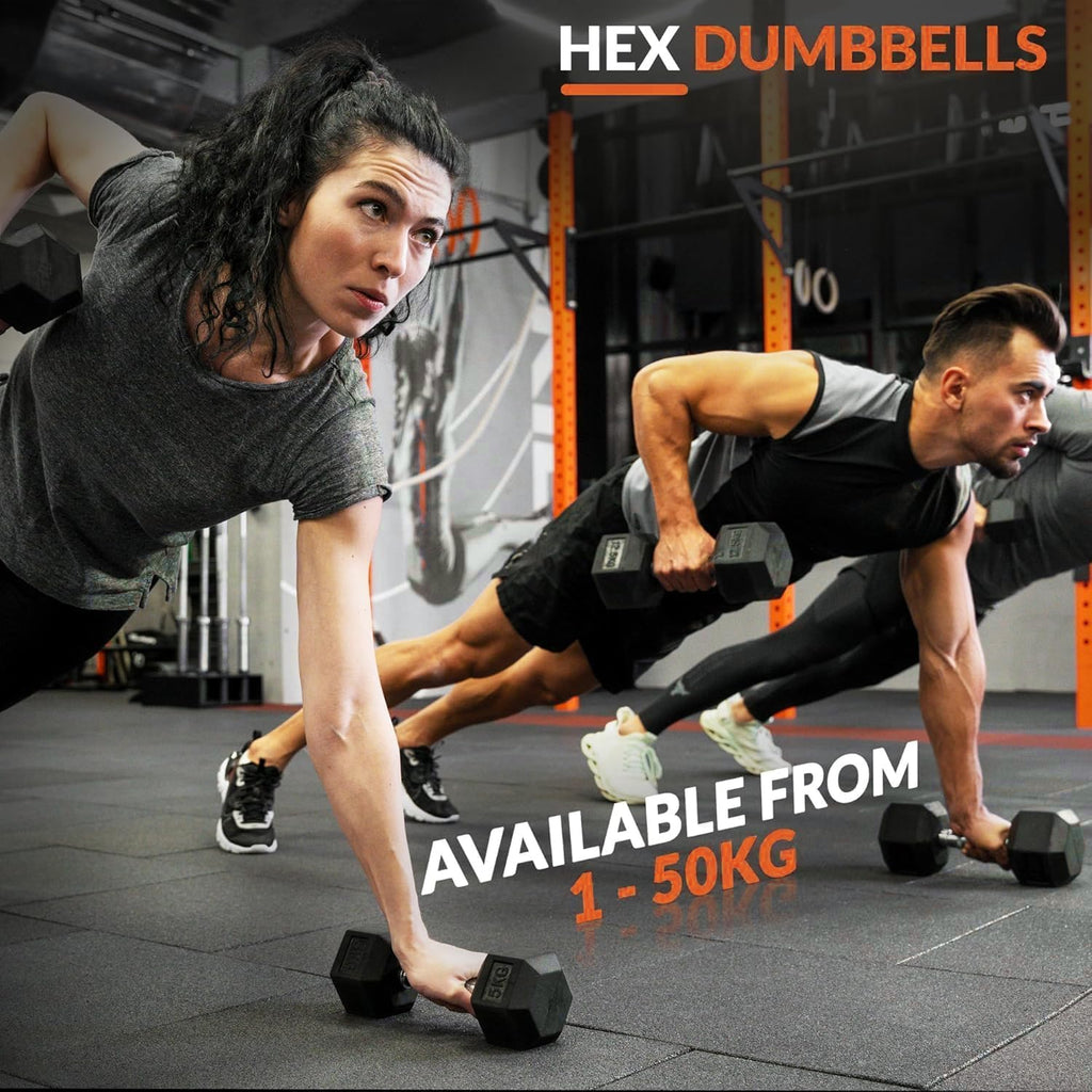 Rubber Hex Dumbbells with Rack 350/450/550 LBS - Free Weights Dumbbell Set Home Gym Equipment Exercise & Fitness Dumbbells for Strength Training