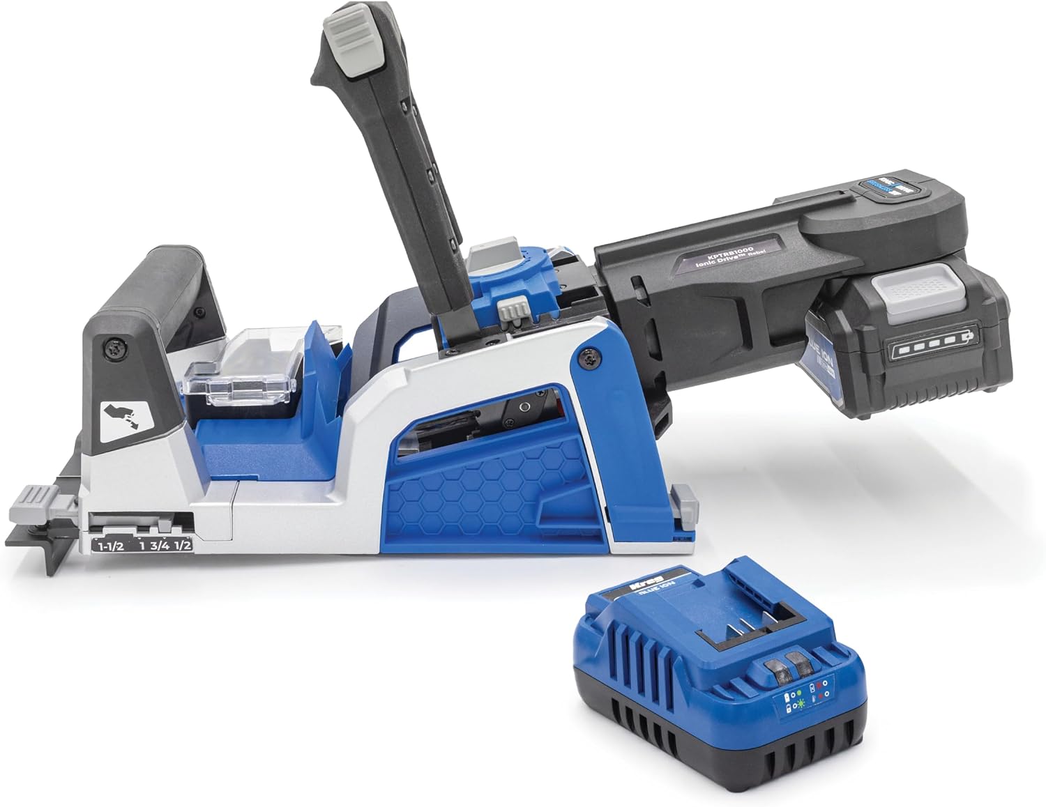 Kreg Rebel 20V Ionic Drive Pocket-Hole Joiner Kit - With 20V Blue Ion Charger & 2Ah Battery Pack - Cordless Precision Joinery Tool for Woodworking & Carpentry - Woodworking Tools - KPTBRB100A