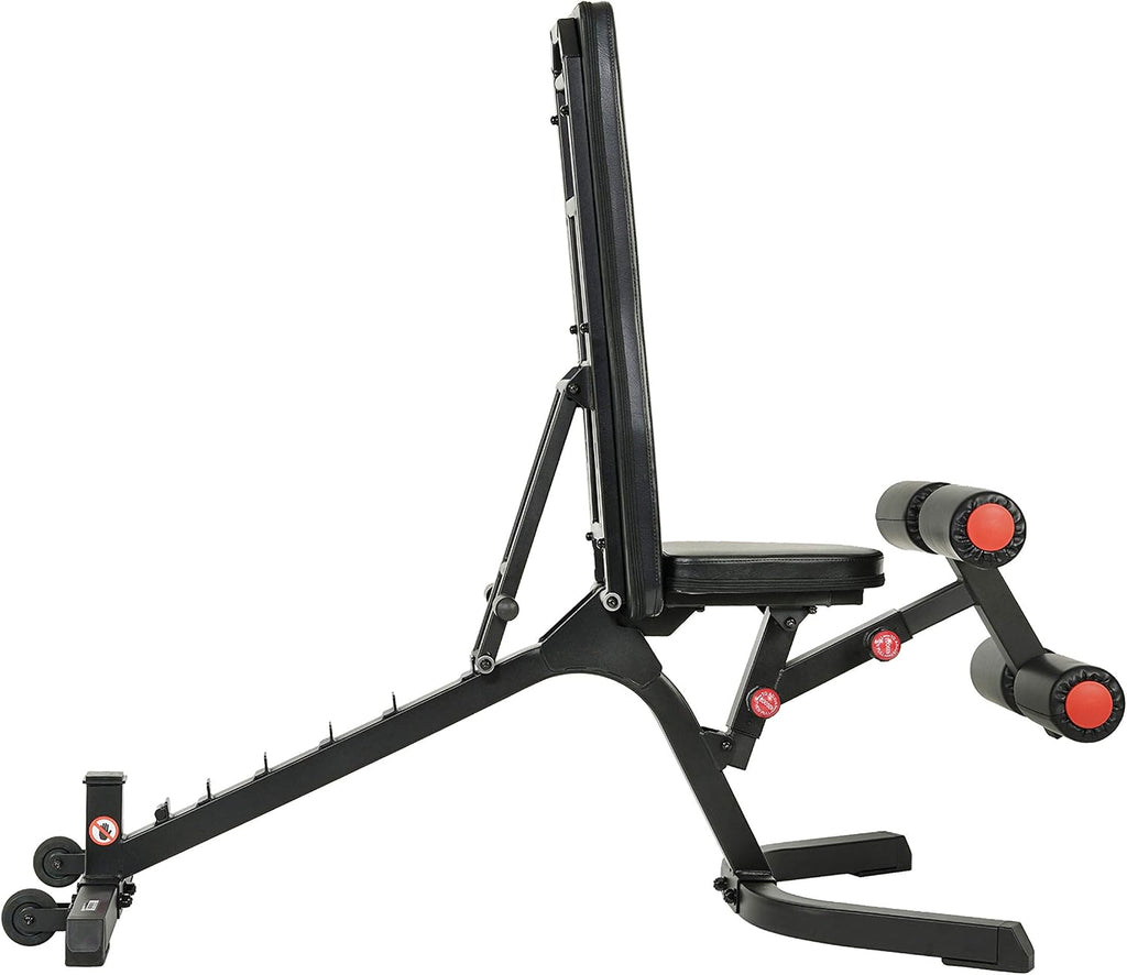 Sunny Health & Fitness Adjustable Weight Bench for Home Gym Strength Training, Incline/Decline, Multi-Position, High Weight Capacity