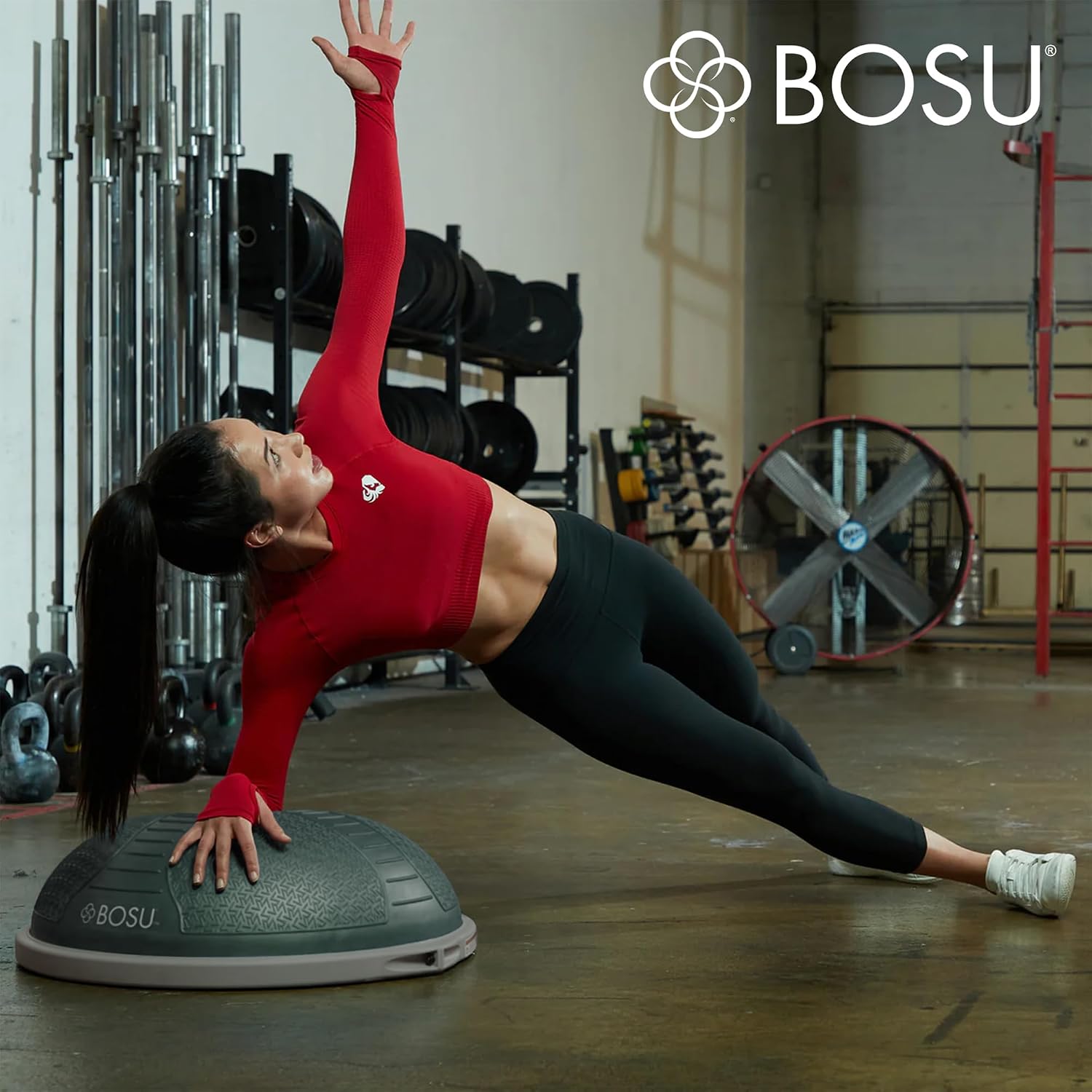 BOSU Nexgen Balance Trainer, Half-Ball Training Equipment, 65 cm Diameter, 300 lb Capacity - Burst-Resistant Stability Exercise Tool w/Non-Slip Base, Includes Hand Pump, Commercial-Grade