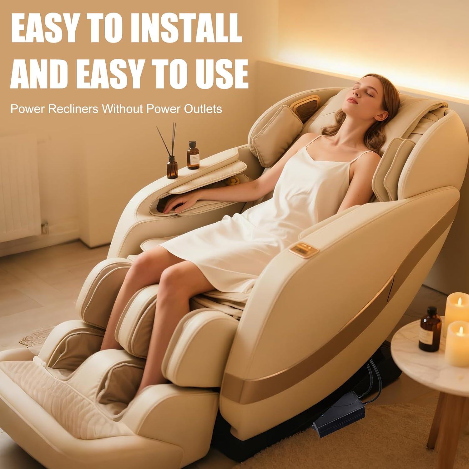 5000mAh Universal Battery Pack for Reclining Furniture, Rechargeable Wireless Power Supply Fits Furniture with 2-Pin Connection, Batteries for Electric Sofas, Couch, Power Recliner Chair