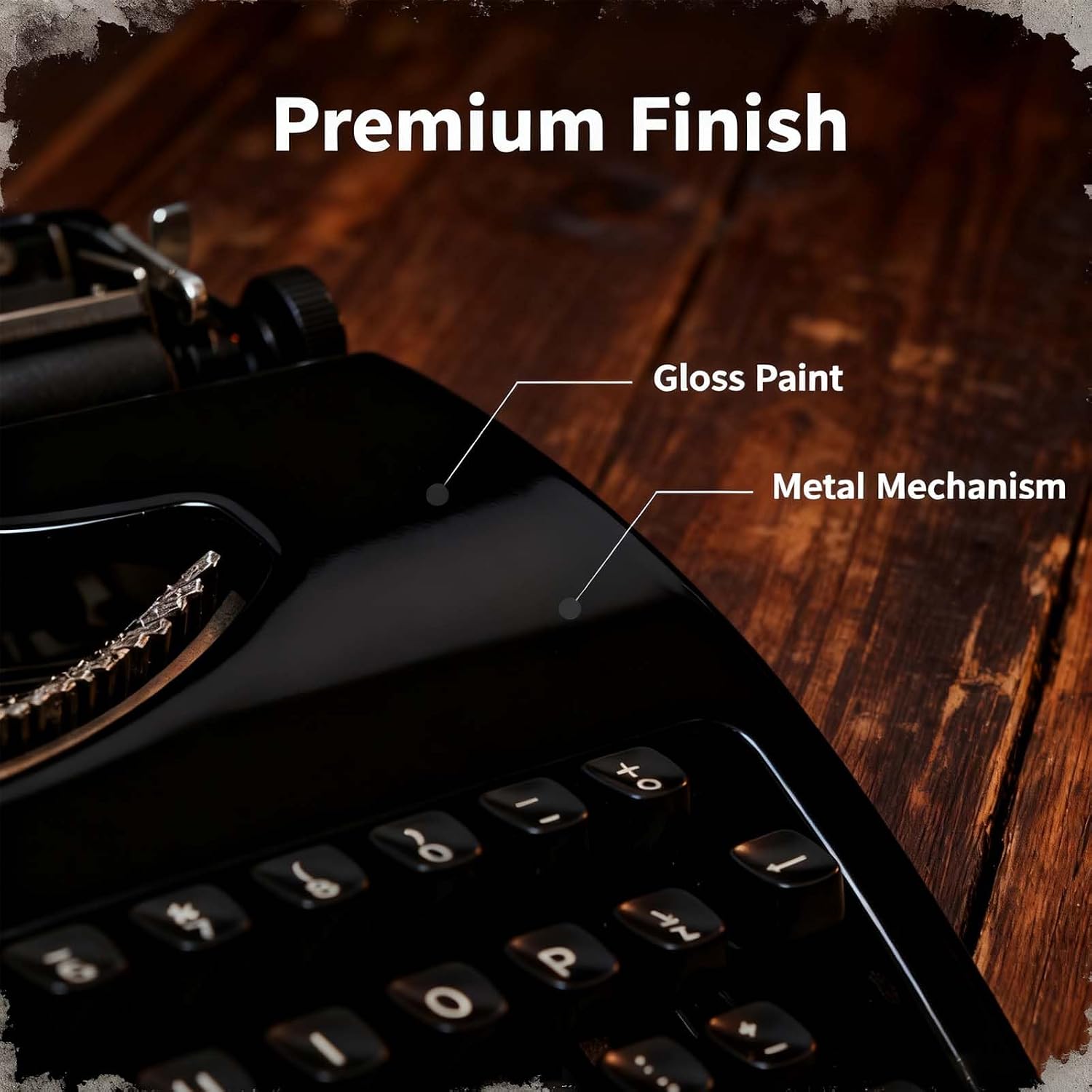 Portable Manual Typewriter, Retro Wireless Classic Manual Typewriter Machine, Mechanical Writing Machine Easy Setup for Notes Letters Writing Writers Literary Black
