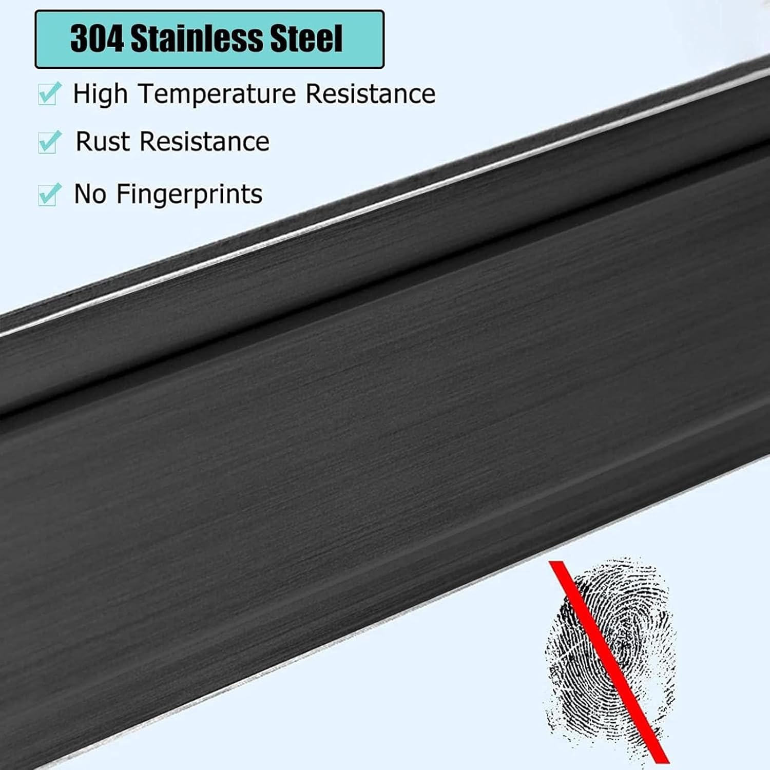 Black Glass Stair Railing Post Stainless Steel 304 Staircase Handrail Balusters with Glass Clamp and Rubbers, Metal Balustrade Suitable for Stairs, Terraces, Garden(Add Handrail Version)(End Post,75cm